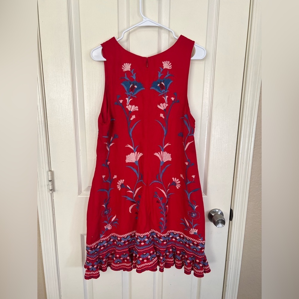 Anthropologie Akemi + Kin Embroidered Red Dress - Picture 9 of 13